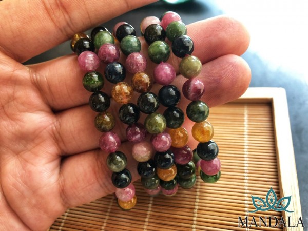 vòng tay đá tự nhiên ngũ sắc TOURMALINE