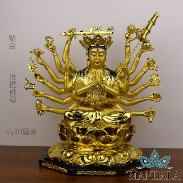 Phật mẫu chuẩn đề 30cm - Đồng thau